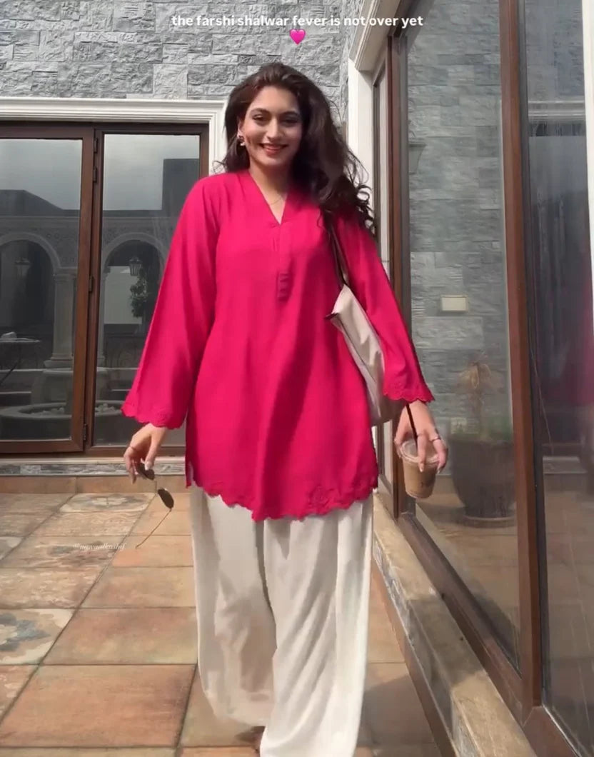 Kiara Fuchsia Farshi Shalwar Set