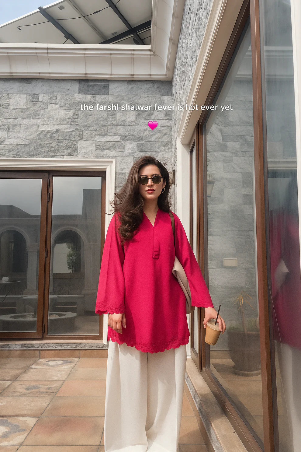 Kiara Fuchsia Farshi Shalwar Set
