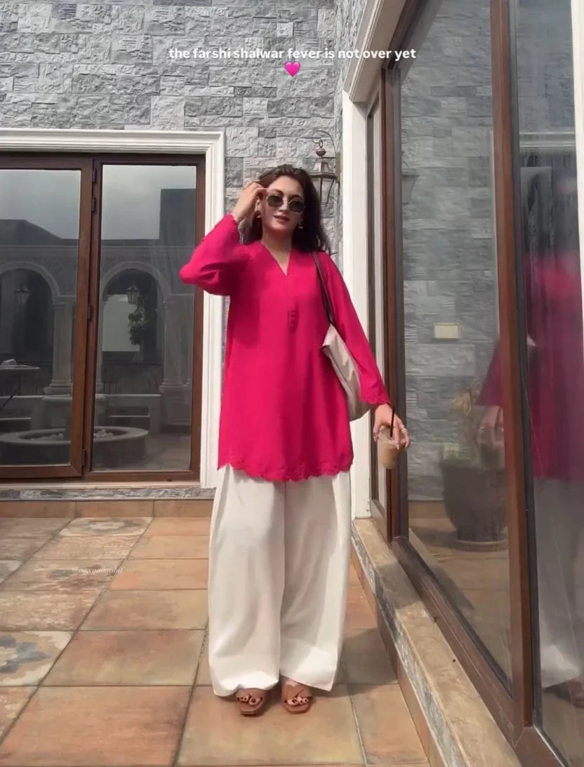 Kiara Fuchsia Farshi Shalwar Set