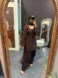 Zara Chocolate Brown Schiffli Kurta Set