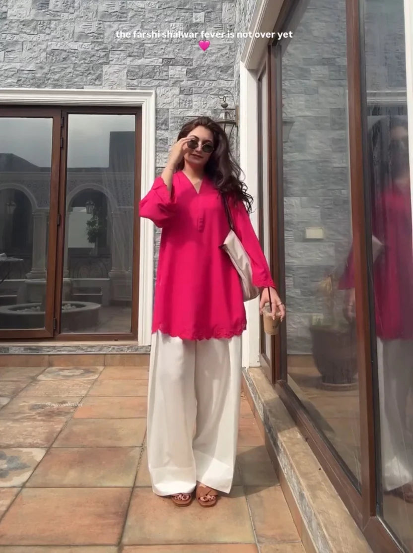 Kiara Fuchsia Farshi Shalwar Set