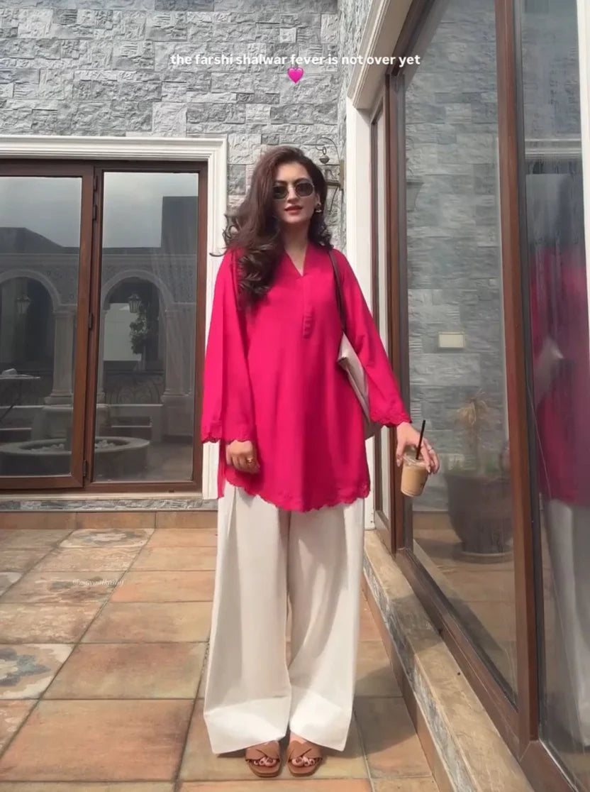 Kiara Fuchsia Farshi Shalwar Set