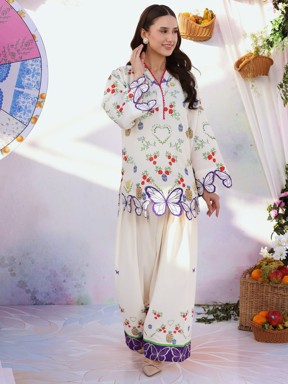 Butterfly Bloom Embroidered Kurta Set
