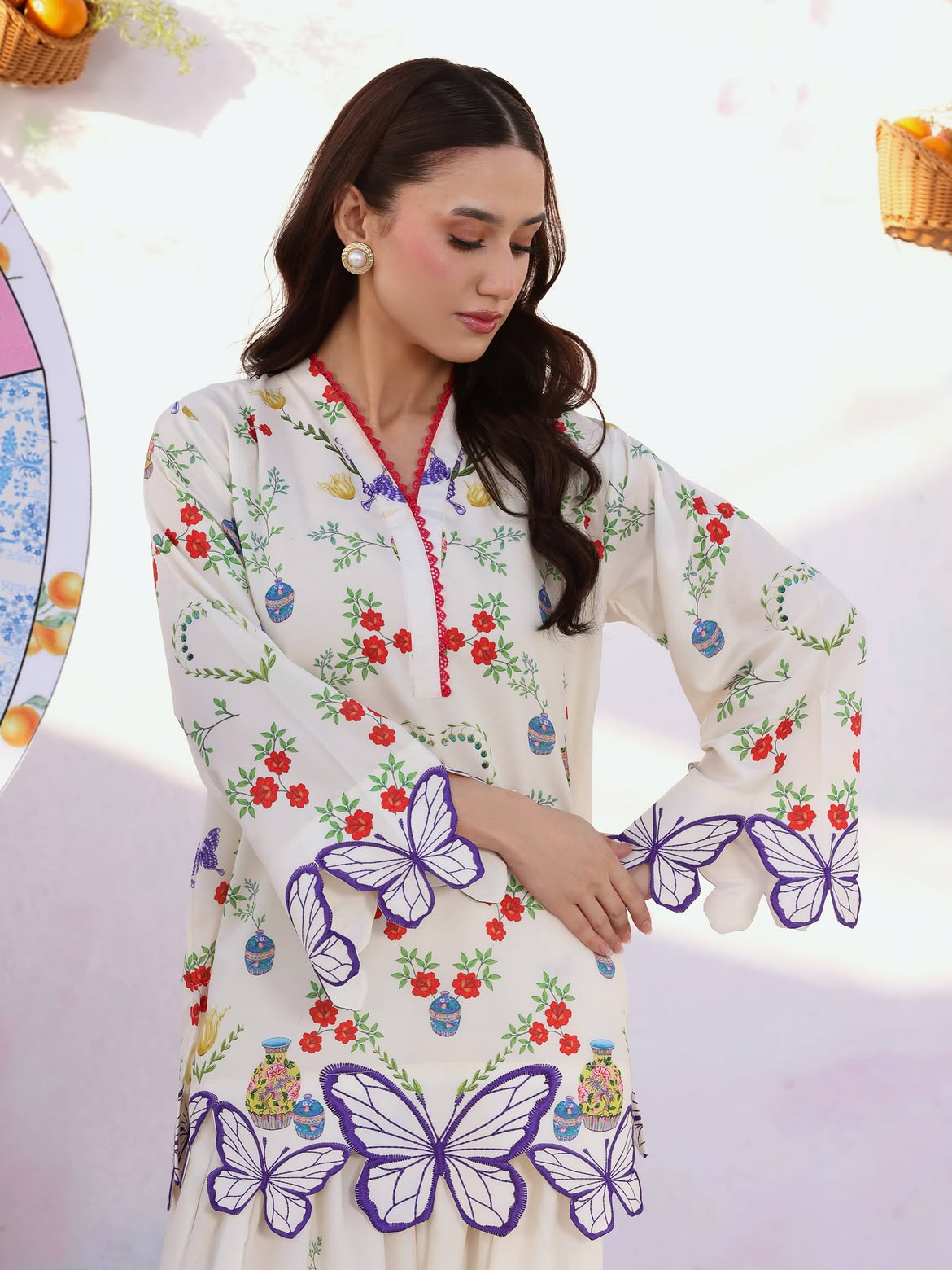 Butterfly Bloom Embroidered Kurta Set