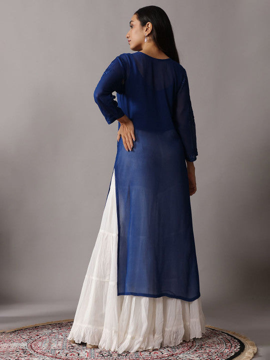 Aaradhya Floral Embroidered Kurta & Sharara Set