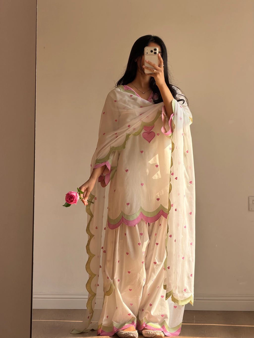 Dilruba Floral Heart Cotton Suit Set