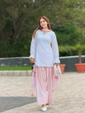 Aaira Noor Pastel Pink & White Chikankari Suit Set