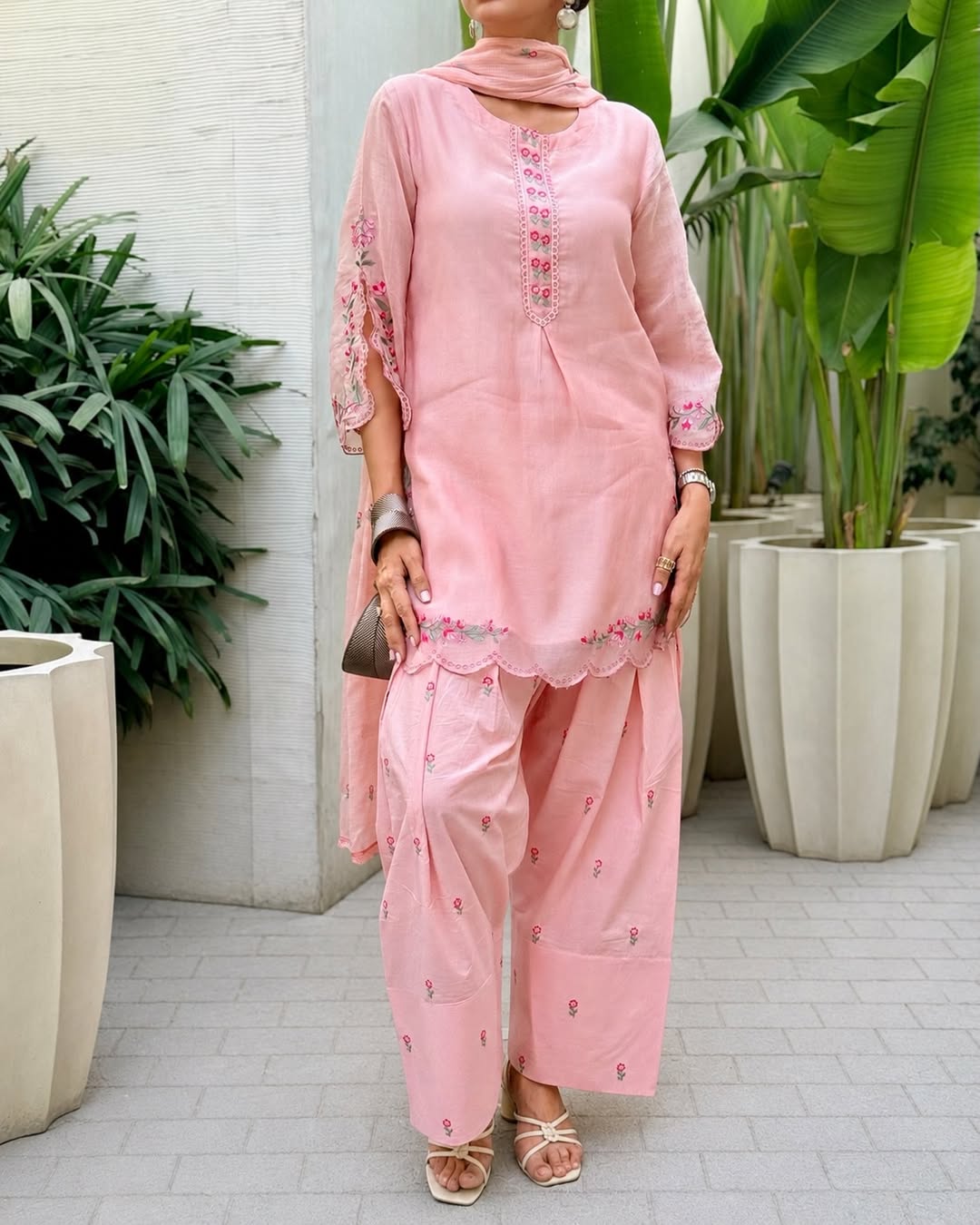 Gulzar Chanderi Kurta with Farshi Salwar