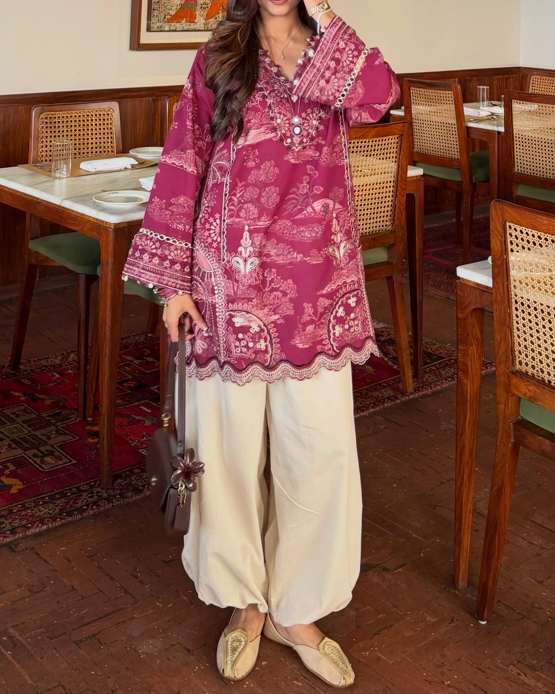 Calista Berry Printed Kurta Palazzo Set