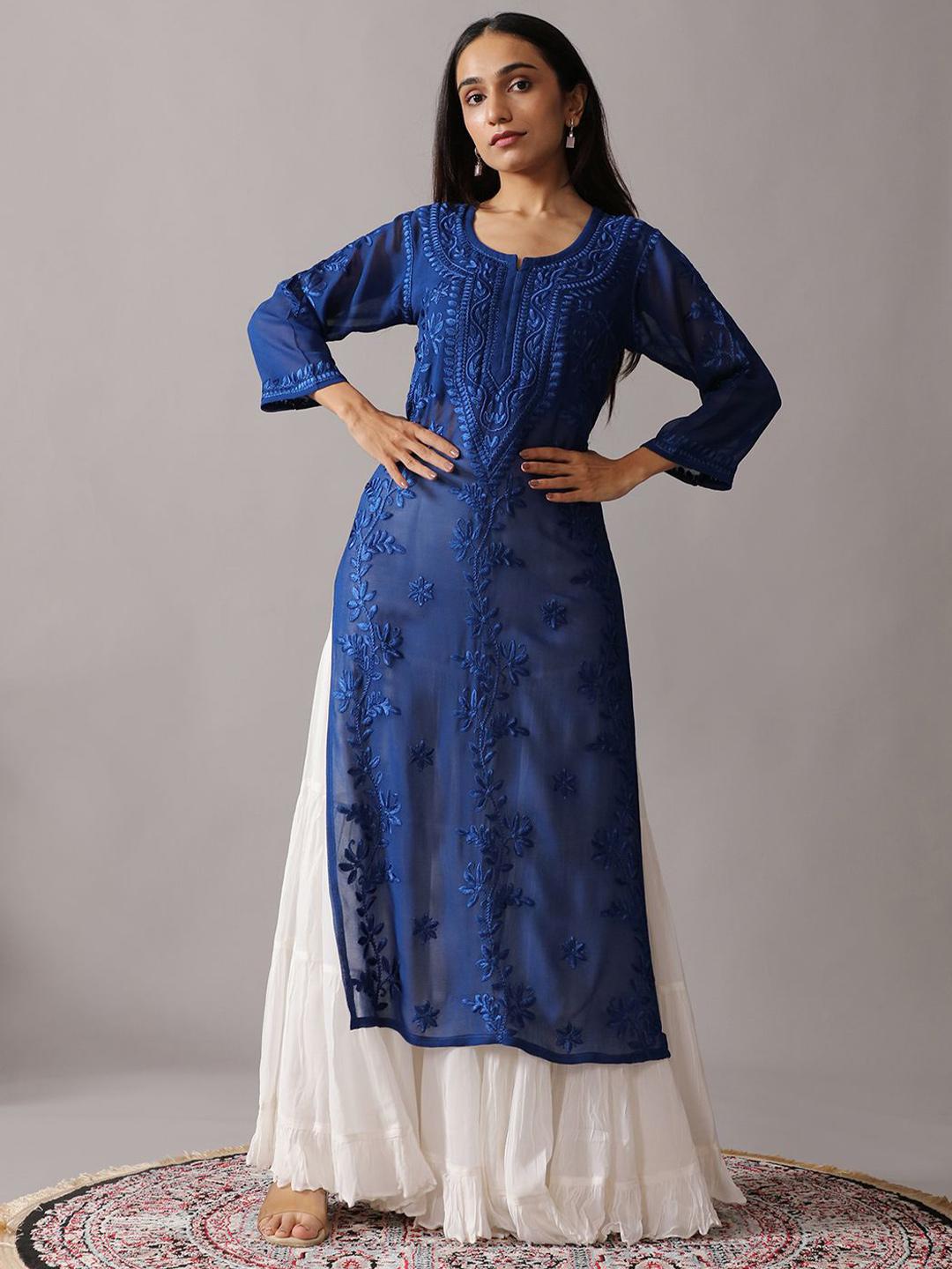 Aaradhya Floral Embroidered Kurta & Sharara Set
