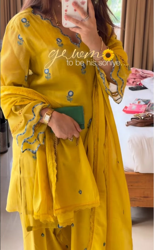 Gulzar Chanderi Kurta with Farshi Salwar