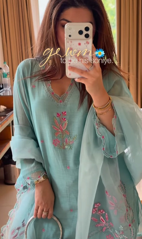 Gulzar Chanderi Kurta with Farshi Salwar