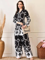 Hania Black & White Classic Printed Co-Ord Set