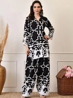 Hania Black & White Classic Printed Co-Ord Set