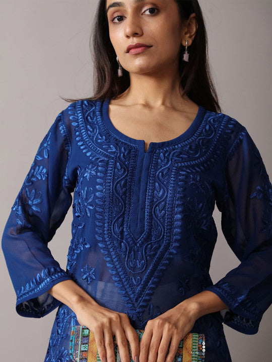 Aaradhya Floral Embroidered Kurta & Sharara Set