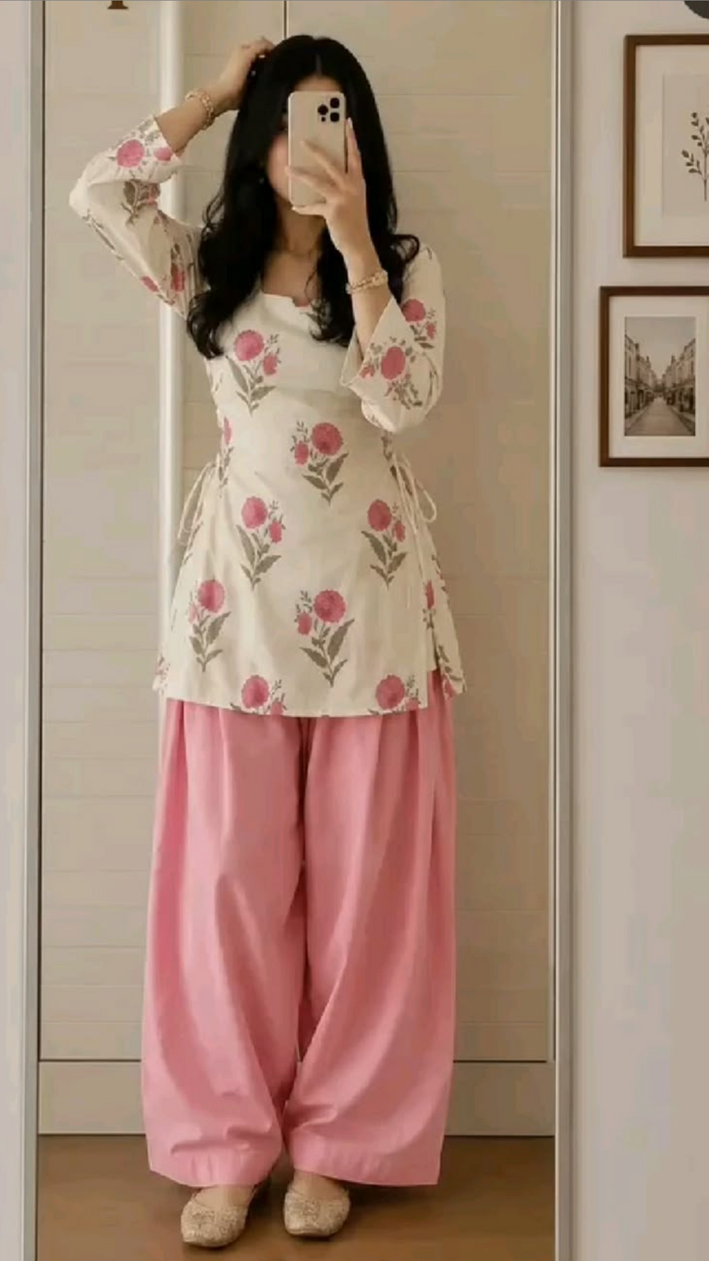 Ruhani Rose Floral Palazzo Set