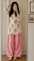Ruhani Rose Floral Palazzo Set