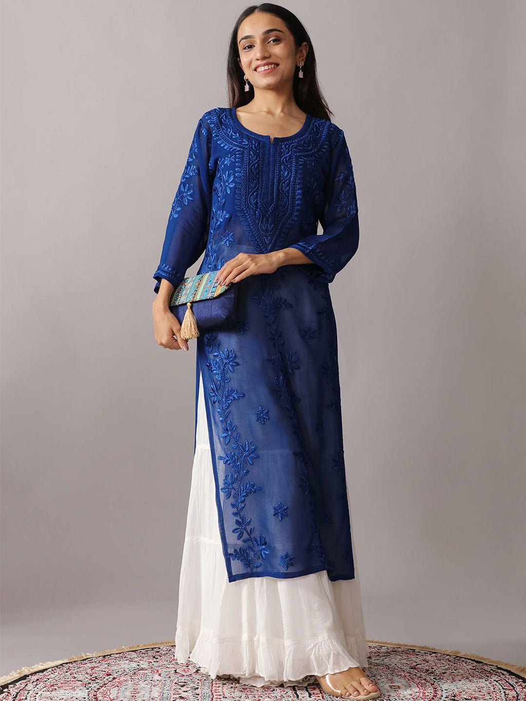 Aaradhya Floral Embroidered Kurta & Sharara Set